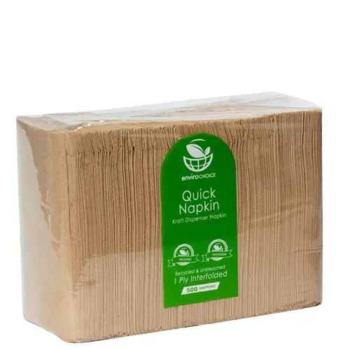 [EC-ND0111] Napkins Quick Dispenser 1 Ply Interleaved Kraft